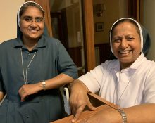 Sanuja José i Marina Kollarth a la 'Casa della Presentazione'