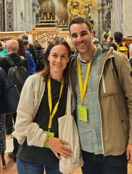 Maria Palau i Roger Marco, durant el Jubileu dels equips sinodals a Roma