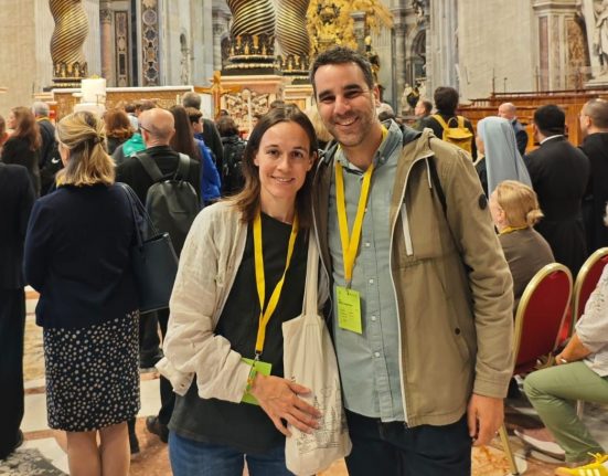 Maria Palau i Roger Marco, durant el Jubileu dels equips sinodals a Roma