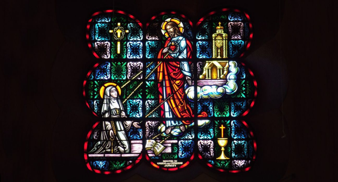 Vitrall de Santa Margarida Maria i el Sagrat Cor de Jesús