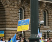 Acte de protesta contra la guerra a Ucraïna